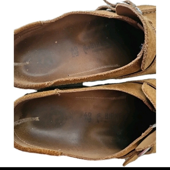Birkenstock Unisex Brown Buckle Suede Slip On Classic Orthopedic Clog 9W 7M - Picture 10 of 14